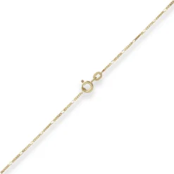 1,1mm Figarokette diamantiert Kette Collier Halskette aus 375 Gold Gelbgold 50cm