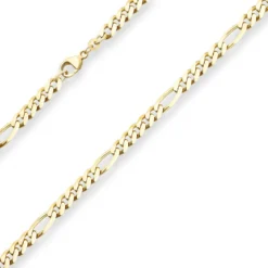 5,7mm Figarokette diamantiert Kette Collier Halskette aus 333 Gold Gelbgold 55cm