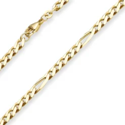 5,7mm Figarokette diamantiert Kette Collier Halskette aus 333 Gold Gelbgold 50cm
