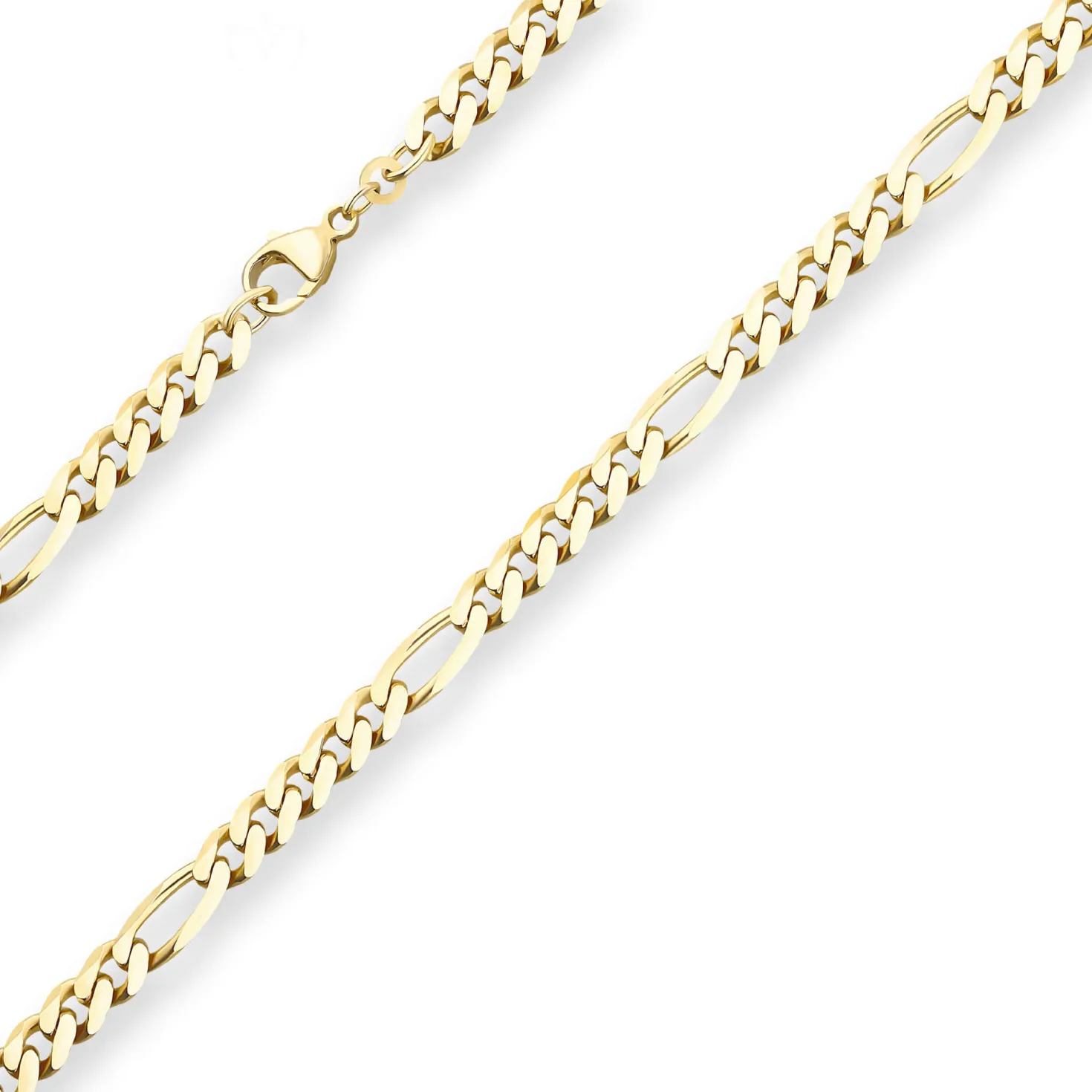 5,7mm Figarokette diamantiert Kette Collier Halskette aus 333 Gold Gelbgold 50cm