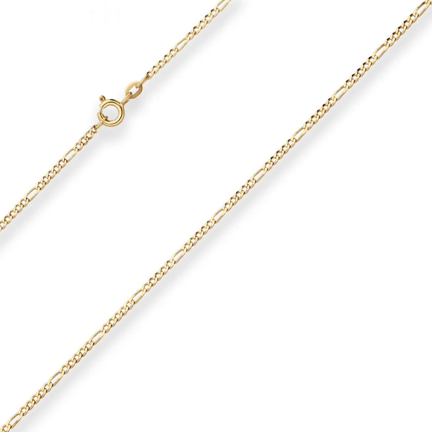 1,9mm Figarokette diamantiert Kette Collier Halskette aus 333 Gold Gelbgold 60cm