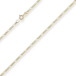 2,2mm Figarokette diamantiert Kette Collier Halskette aus 585 Gold Gelbgold 36cm