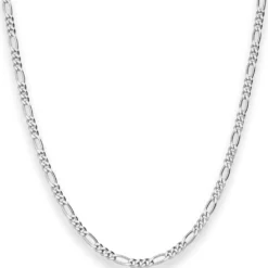 2,8mm Figarokette diamantiert Silberkette Collier Halskette aus 925 Silber 60cm