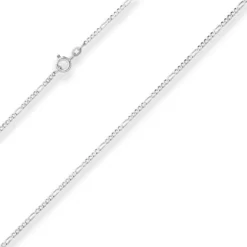1,9mm Figarokette diamantiert Silberkette Collier Halskette aus 925 Silber 60cm
