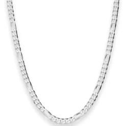 4,3mm Figarokette diamantiert Silberkette Collier Halskette aus 925 Silber 50cm