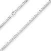 4,3mm Figarokette diamantiert Silberkette Collier Halskette aus 925 Silber 60cm