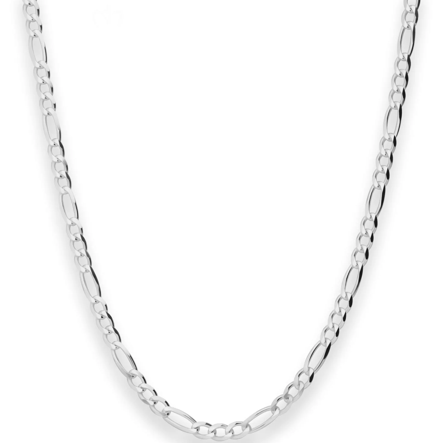 3,9mm Figarokette diamantiert Silberkette Collier Halskette aus 925 Silber 60cm