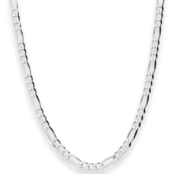 4,9mm Figarokette diamantiert Silberkette Collier Halskette aus 925 Silber 50cm
