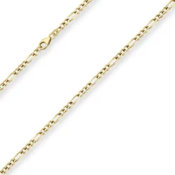 3,4mm Figarokette Goldkette Collier Halskette aus 375 Gold Gelbgold 55cm