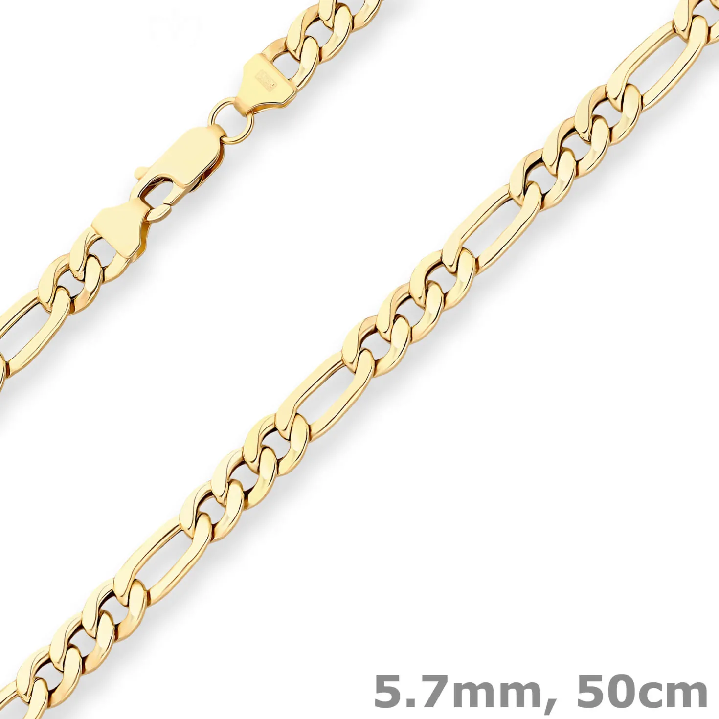 5,7mm Figarokette Goldkette Collier Halskette aus 750 Gold Gelbgold 50cm