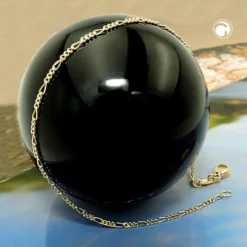 1,4mm Figarokette Halskette Collier aus 14Kt 585 Gold Gelbgold 45cm