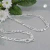 4,8mm Figarokette Halskette Collier aus 925 Silber 55cm flach Silberkette