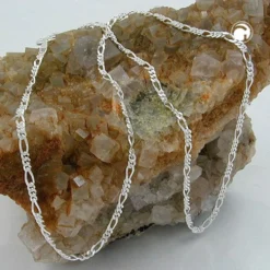 2mm Figarokette Kette Collier, 925 Silber, Silberkette, 38cm, Unisex