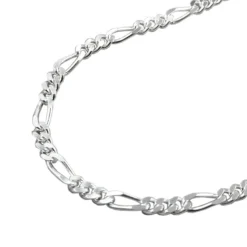 2mm Figarokette Kette Collier, 925 Silber, Silberkette, 38cm, Unisex