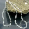 2,7mm Figarokette Panzerkette Collier, flach, 925 Sterlingsilber, 45cm
