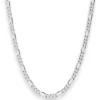 4,8mm Figarokette Silberkette Collier Halskette aus 925 Silber 45cm