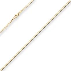 2,6mm Flach-Panzerkette weit Collier Halskette aus 585 Gold Gelbgold 75cm