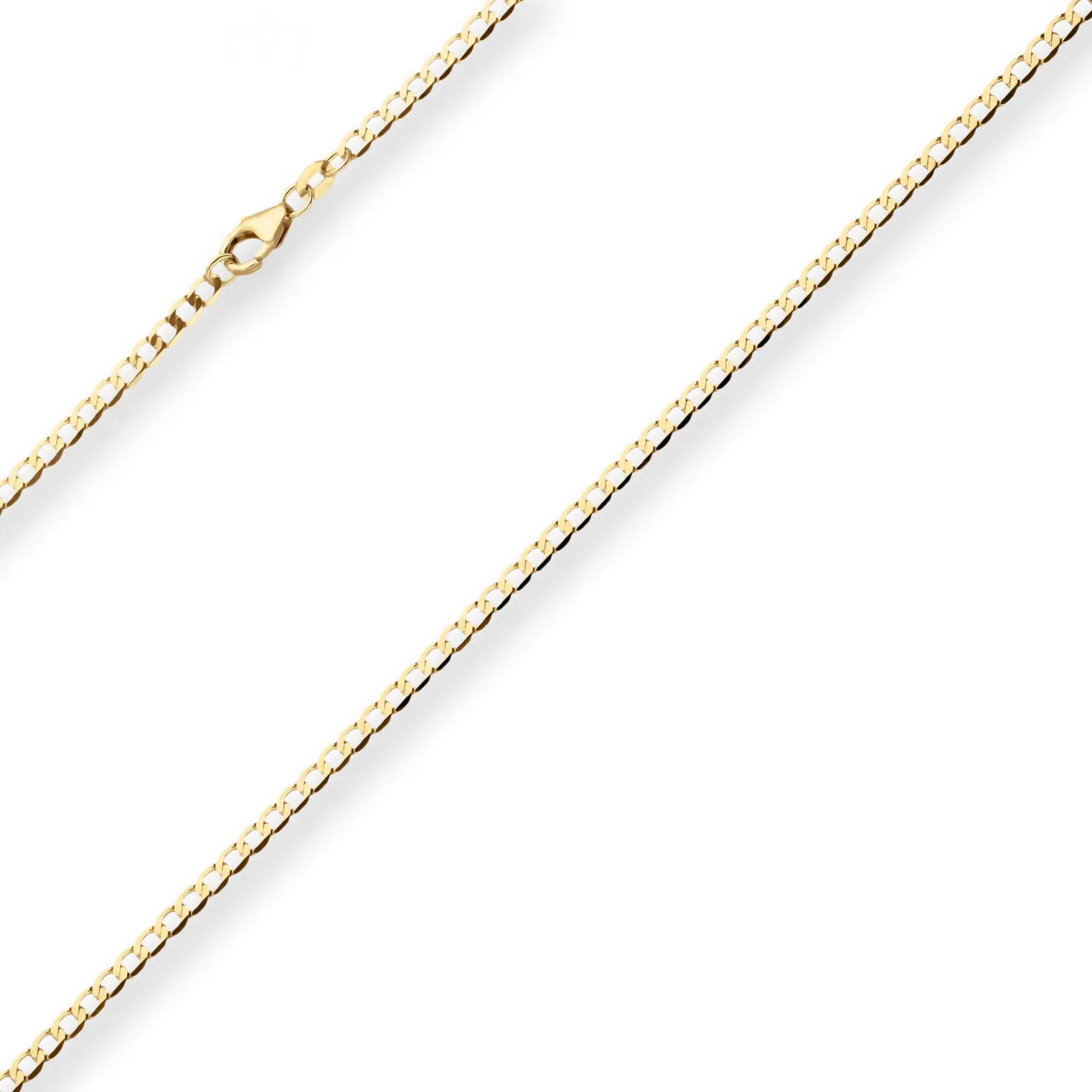 2,6mm Flach-Panzerkette weit Collier diamantiert aus 585 Gold Gelbgold 55cm