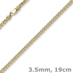 3,5mm Franco Armband Armkette Armschmuck aus 585 Gold Gelbgold massiv 19cm