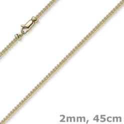 2mm Franco Kette Halskette Collier aus 585 Gold Gelbgold massiv 45cm