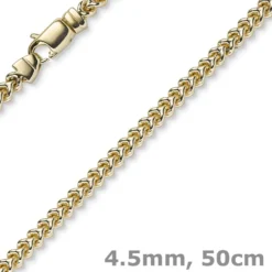 4,5mm Franco Kette Halskette Collier aus 750 Gold Gelbgold massiv 50cm