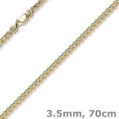 3,5mm Franco Kette Halskette Collier aus 585 Gold Gelbgold massiv 70cm