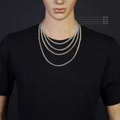 4,5mm Franco Kette Halskette Collier aus 585 Gold Weißgold massiv 70cm