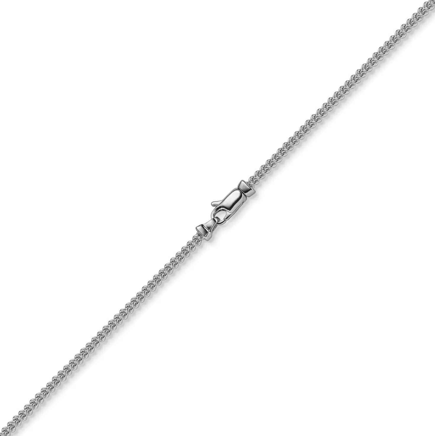 2mm Franco Kette Halskette Collier aus 585 Gold Weißgold massiv 60cm
