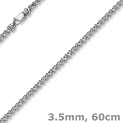 3,5mm Franco Kette Halskette Collier aus 585 Gold Weißgold massiv 60cm