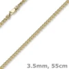 3,5mm Franco Kette Halskette Collier aus 585 Gold Gelbgold massiv 55cm