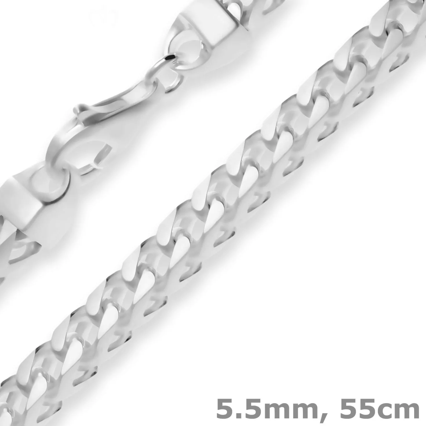 5,5mm Fuchsschwanzkette Silberkette Collier Halskette aus 925 Silber matt 55cm