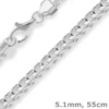 5,1mm Fuchsschwanzkette Silberkette Collier Halskette aus 925 Silber 55cm