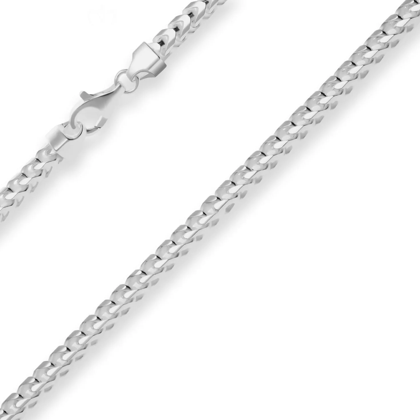 5,1mm Fuchsschwanzkette Silberkette Collier Halskette aus 925 Silber 55cm