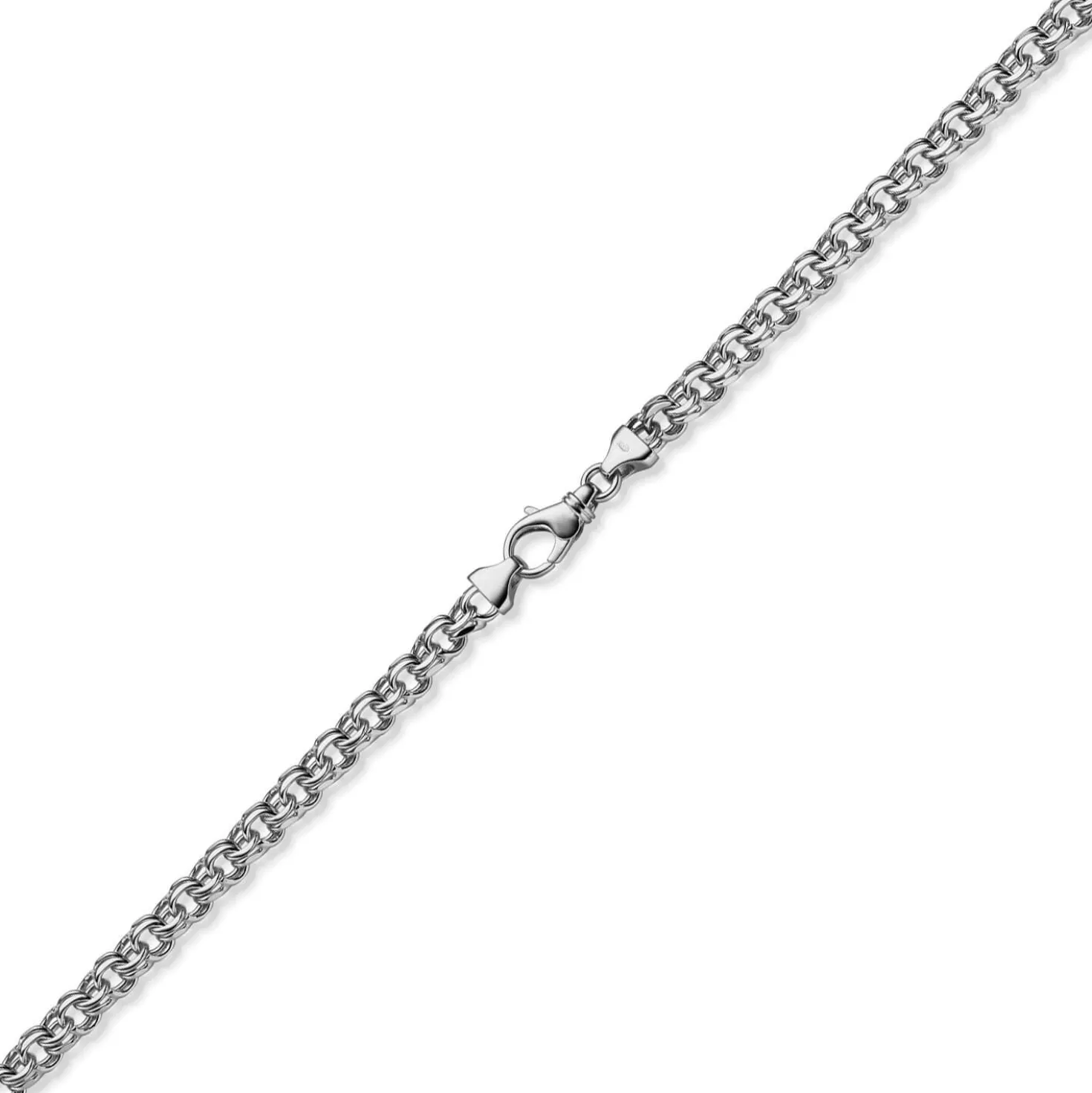 7mm Garibaldi Kette Halskette aus 585 Gold Weißgold massiv 55cm