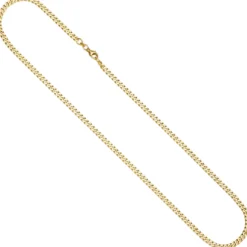 3,9mm Halskette Collier Panzerkette diamantiert 333 Gold Gelbgold massiv 50cm
