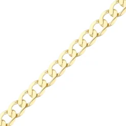 5,7mm Halskette Collier Panzerkette oval flach aus 333 Gold Gelbgold massiv 50cm