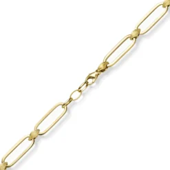 9,5mm Halskette Collier Paper-Clip Kette aus 585 Gold Gelbgold teilmattiert 45cm