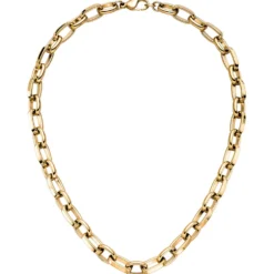 10,2mm Halskette Erbs-Anker flach Kette Edelstahl gold-farben beschichtet 48cm