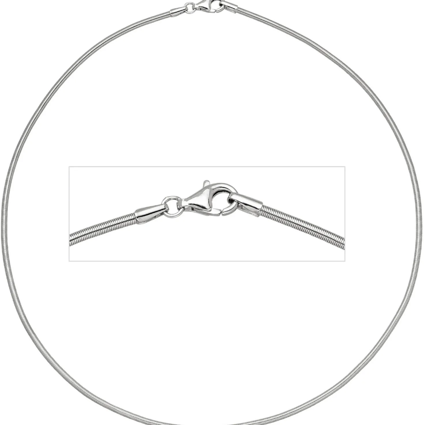1,8mm Halsreif Collier Halskette Silberkette 925 Silber glänzend 42cm