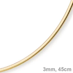 3mm Halsreif Collier Omegareif Omegakette 750 Gold Gelbgold Goldkette 45cm Damen