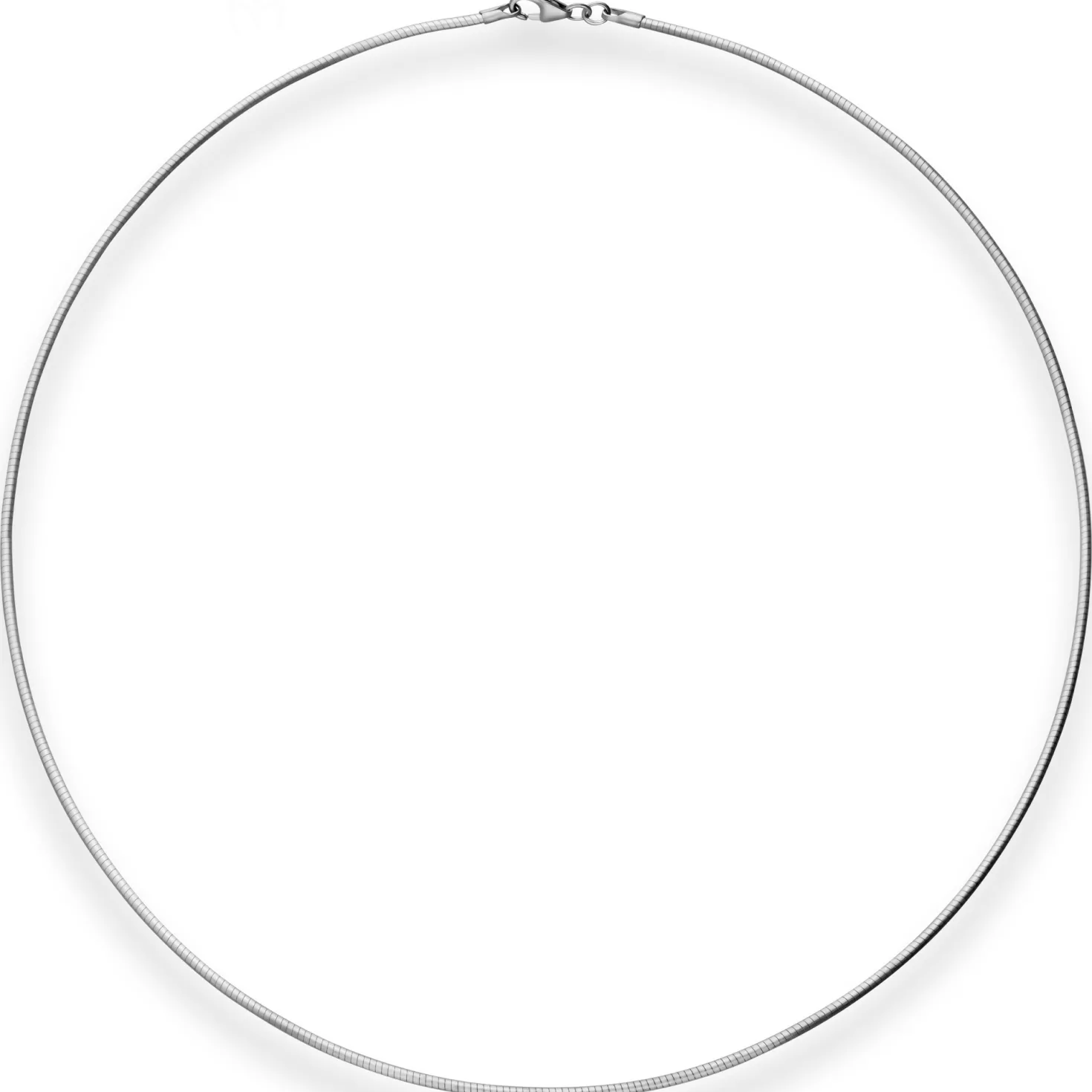 1,5mm Halsreif Halskette aus 925 Silber rhodiniert matt 42cm