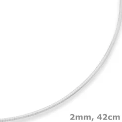 2mm Halsreif Halskette aus 925 Silber matt 42cm