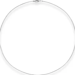 1mm Halsreif Halskette aus 925 Silber rhodiniert 50cm