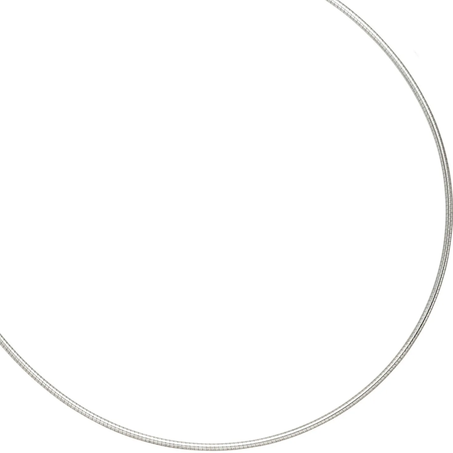 1,1mm Halsreif Omegakette Collier aus 925 Silber rhodiniert rund 38cm