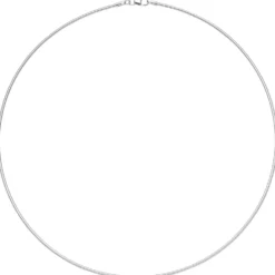 1,1mm Halsreif Omegakette Collier aus 925 Silber rhodiniert rund 38cm