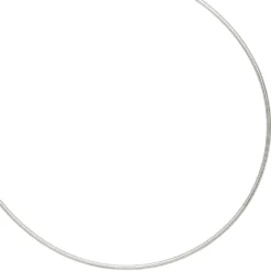 1,1mm Halsreif Omegakette Collier aus 925 Silber rhodiniert rund 40cm