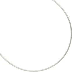 1,5mm Halsreif Omegakette Collier, 925 Silber rhodiniert, rund, 45cm