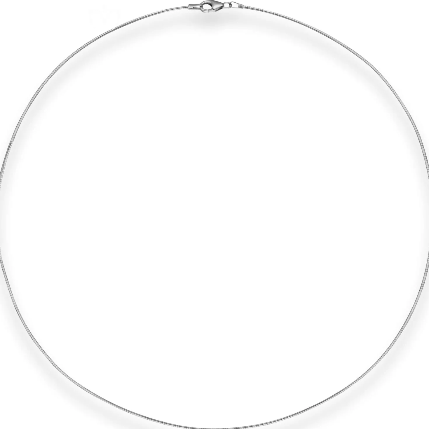 1mm Halsreif Omegakette Tondakette Collier Halskette aus 585 Gold Weißgold 50cm