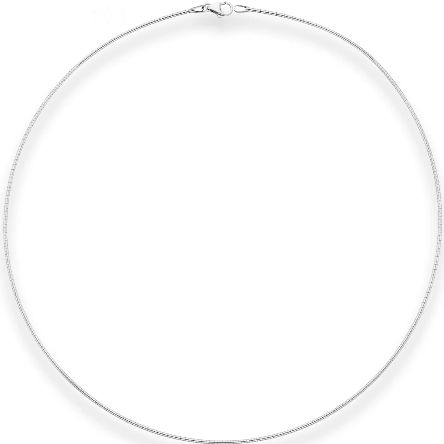 1,2mm Halsreif Omegakette Tondakette Kette Collier aus 750 Gold Weißgold 40cm