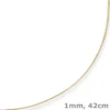 1mm Halsreif Omegakette Tondakette Collier Halskette aus 375 Gold Gelbgold 42cm